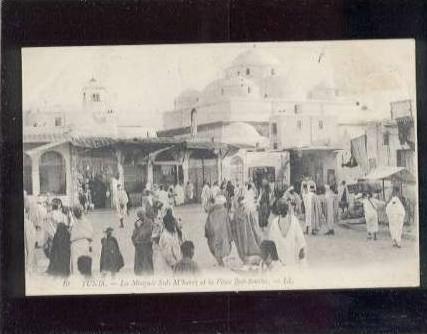 23096 tunis la mosquée sidi m'harez & place bab-souika édit.LL n° 19 animée belle carte