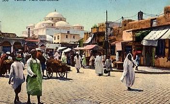 TUNISIE -TUNIS - PHOTOGRAPHE - LEHNERT & LANDROCK - PLACE BAB - SOUIKA - MARCHE - GROSSE ANIMATION - N° 508