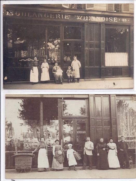 93-PLAINE-SAINT-DENIS-LOT DE 2 CARTE-PHOTOS--BOULANGERIE VIENNOISE RAOUL ET CHARLES VERSEAUX 123 AVENUE DE PARIS-TOP