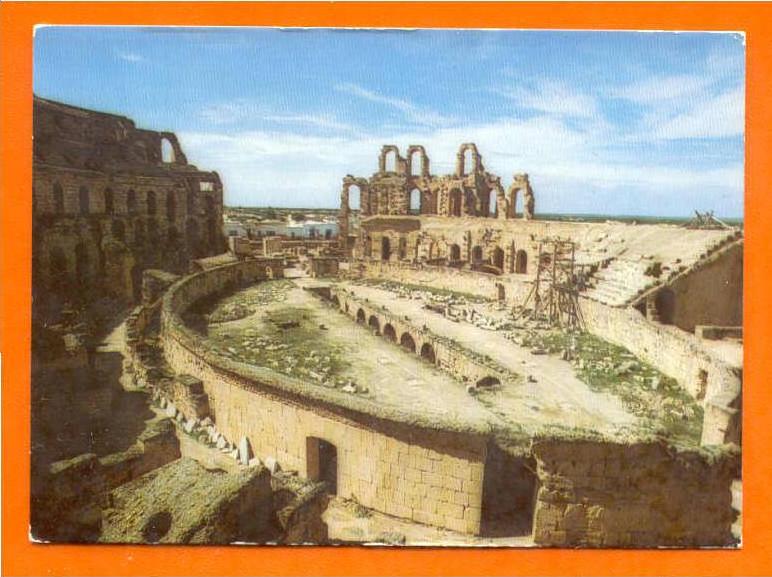 CARTE POSTALE POSTAL POSTCARD AFRICA AFRIKA AFRIQUE TUNISIA TUNISIE EL JEM INTÉRIEUR DE L´AMPHITÉÂTRE