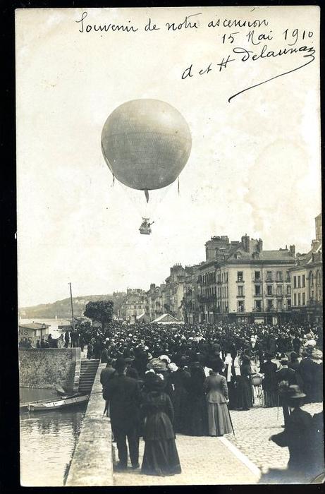 cpa carte photo du 49 Saumur ascension en Ballon Montgolfière le 15 Mai 1910 CML4