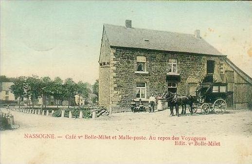 NASSOGNE -Café Ve BOLLE-MILET et Malle-Poste- Au repos des Voyageurs. SUPER!!!!