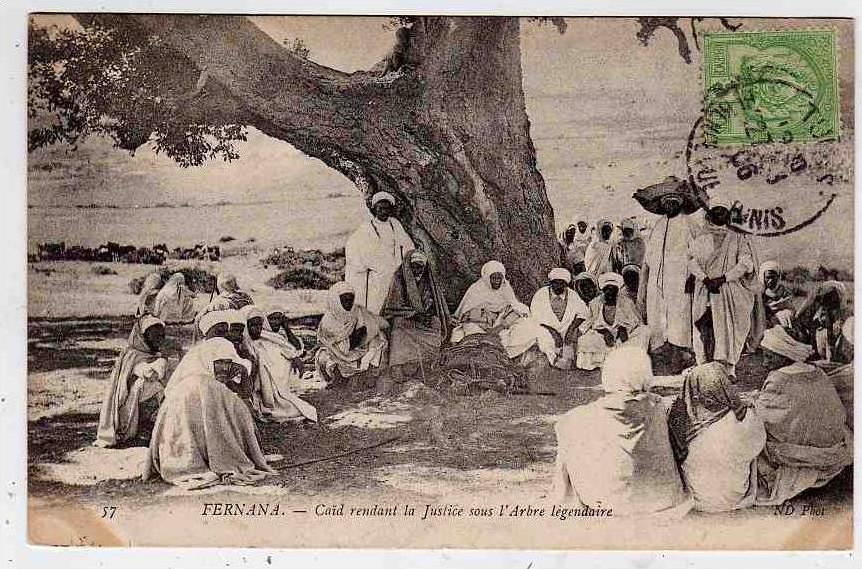 Fernana caid rendant la justice sous l arbre légendaire