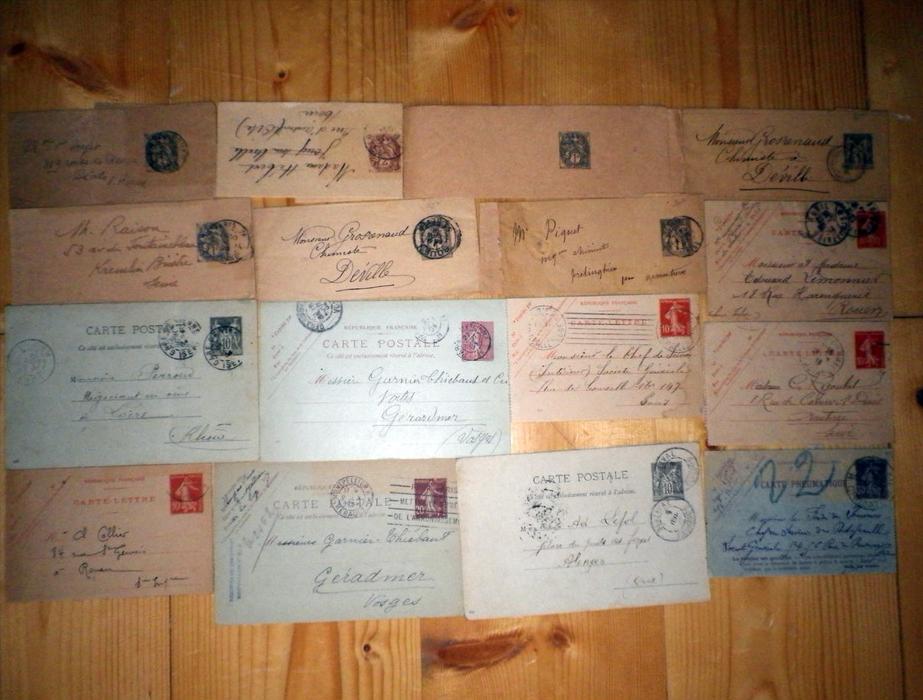 50 entiers postaux, bandes pour journaux, cartes lettres - joli lot - voir scans - sage, mouchon, semeuse, ...