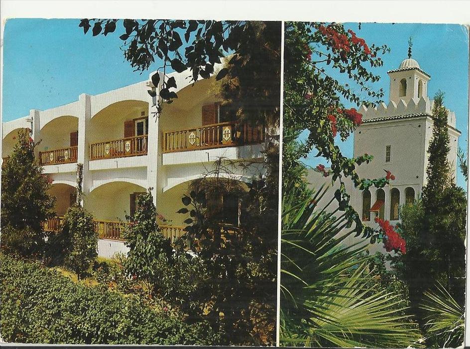 TUNISIA – POSTCARD HAMMAMET – HOTEL LES ORANGERS ADDR TO SWITZERLAND W 1 ST OF 65 – POSTMARK UNREADEABLE REPOS706 PLEASE