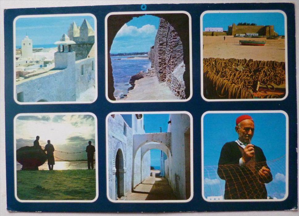 tunisie souvenir bonjour multi vues hammamet voyagé +- 1970 cachet