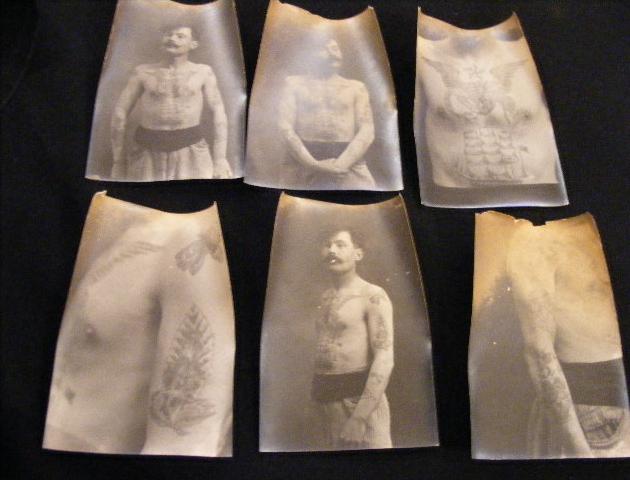 rare lot de 6 Photographies originales fin 19ème Marin tatoué taouage Voilier trois mâts femme serpent ailes APJ19