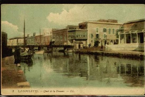 Tunisie - LA GOULETTE - QUAI DE LA DOUANE - bateaux - animation - L.L. éditeur - voyagé en 1918