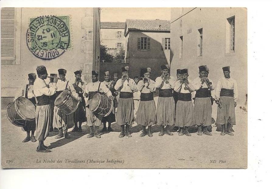 $3 Tunisia LA GOULETTE REGENCE 1907 banda musicale