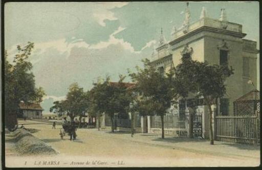 TUNISIE LA MARSA / Avenue de la gare / carte couleur