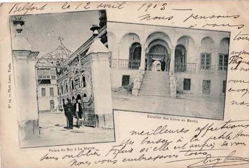 Palais du Bay à la Marsa et Escalier des Lions au Bardo - Carte Précurseur