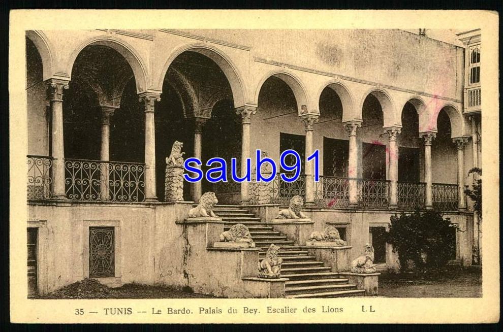 Tunis - Le Bardo -- Palais du Bey - Escalier des Lions - Réf 24412