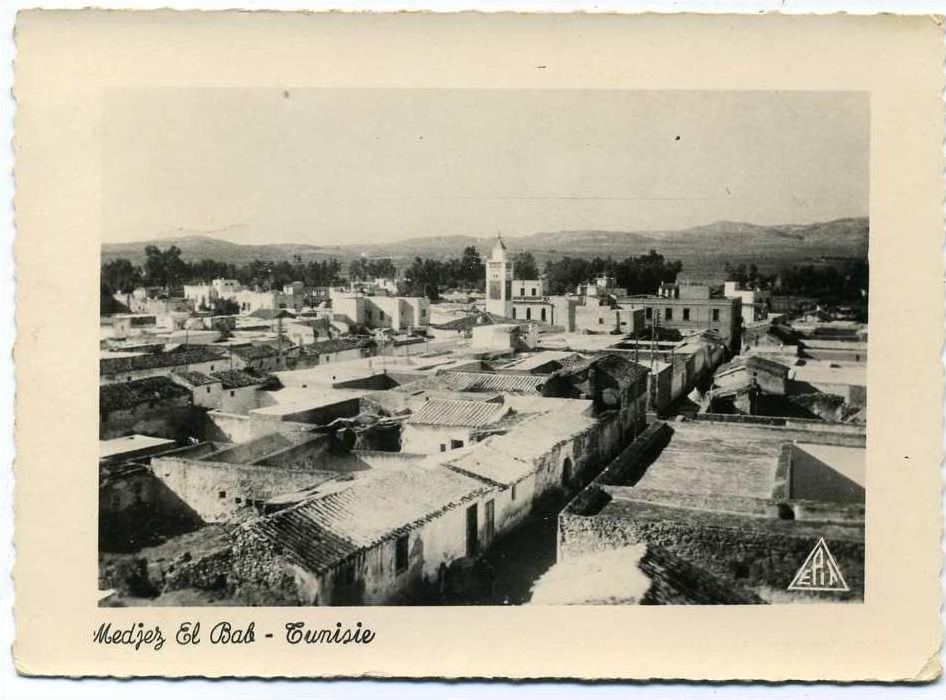 Medjez el bab - vue générale + cachet FM et troupe de transport 556