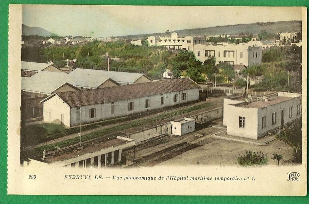 cpa TUNISIE - Menzel Bourguiba , Ferryville vue Panoramique de l'Hôpital maritime temporaire N°1 .......LMC16