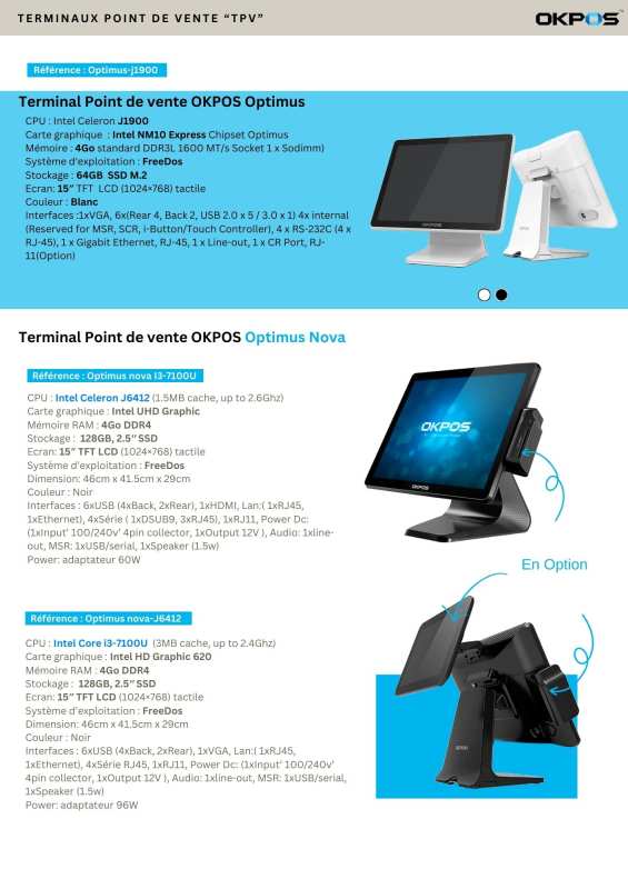 Terminal Point de vente OKPOS Optimus Nova