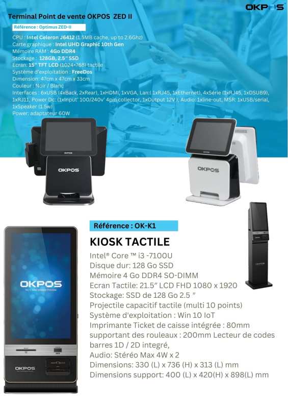 Terminal Point de vente OKPOS ZED II